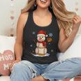 Baseball Snowman Merry Christmas Holiday Sports Xmas Pajamas Flowy Tank