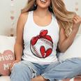 Womens Custom Baseball Mom Number 7 Heart For Mom Mommy Raglan Baseball Tee Flowy Tank