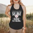 Baseball Mom Quote I Teach My Kids To Hit And Steal Flowy Tank