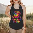 My Heart Is On That Field Cute Baseball Mom Women Flowy Tank