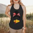 Messy Bun Baseball Mom Turkey Face Matching Thanksgiving Flowy Tank
