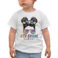 6th Grade Vibes Messy Hair Bun Girl Back To School First Day Graphic Toddler T-Shirt