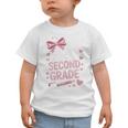 Back To School Cute Pink Coquette Girls Hello Second Grade Graphic Toddler T-Shirt