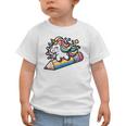 Back To School Unicorn Riding A Pencil Graphic Toddler T-Shirt