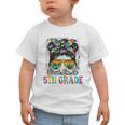 Bruh I'm In 5th Grade Back To School Messy Bun Tie Dye Headb Graphic Toddler T-Shirt