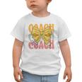 Coach Team Groovy Coquette Bow Cute Back To School Graphic Toddler T-Shirt Coach Team Groovy Coquette Bow Cute Back To School Graphic Toddler T-Shirt