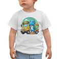 Dinosaur Kids Riding a Bus Back To School Ready To Crush Graphic Toddler T-Shirt