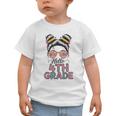 Hello 4th Grade Messy Bun Hair Back To School Girls Graphic Toddler T-Shirt