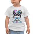 Little Miss 1st Grade Messy Bun Back To School Girls Kids Graphic Toddler T-Shirt