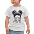 Little Miss Pre-K Girls Back To School Messy Bun Performance Graphic Toddler T-Shirt