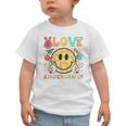 Peace Love Kindergarten Smile Face Back To School Girls Kids Graphic Toddler T-Shirt