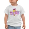 Retro Checkered Teach Pencil Lightning Back To School Graphic Toddler T-Shirt Retro Checkered Teach Pencil Lightning Back To School Graphic Toddler T-Shirt