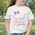 Back To School Cute Pink Coquette Girls Hello Second Grade Graphic Toddler T-Shirt