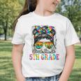 Bruh I'm In 5th Grade Back To School Messy Bun Tie Dye Headb Graphic Toddler T-Shirt