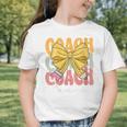 Coach Team Groovy Coquette Bow Cute Back To School Graphic Toddler T-Shirt Coach Team Groovy Coquette Bow Cute Back To School Graphic Toddler T-Shirt