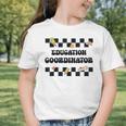 Education Coordinator Groovy Back To School Checkered Graphic Toddler T-Shirt Education Coordinator Groovy Back To School Checkered Graphic Toddler T-Shirt