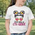First Day Of 6th Grade Messy Hair Bun Girl Back To School Graphic Toddler T-Shirt