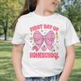 First Day Of Homeschool Coquette Back To School Girls Graphic Toddler T-Shirt First Day Of Homeschool Coquette Back To School Girls Graphic Toddler T-Shirt