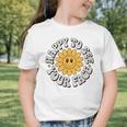 Happy Face Daisy Flower Retro Back To School Cute Graphic Graphic Toddler T-Shirt