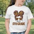 Hello 5th Grade Messy Hair Bun Girl Back To School First Day Graphic Toddler T-Shirt Hello 5th Grade Messy Hair Bun Girl Back To School First Day Graphic Toddler T-Shirt