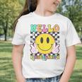 Hello Kindergarten Smile Face Back To School Girl Kid Graphic Toddler T-Shirt Hello Kindergarten Smile Face Back To School Girl Kid Graphic Toddler T-Shirt