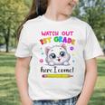 Kids Watch Out 1st Grade Here I Come Girls Cat Back To School Graphic Toddler T-Shirt Kids Watch Out 1st Grade Here I Come Girls Cat Back To School Graphic Toddler T-Shirt