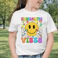 Kindergarten Vibes Smile Face Back To School Kinder Girl Kid Graphic Toddler T-Shirt