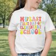 My Last First Day Of Elementary School Groovy Back To School Graphic Toddler T-Shirt