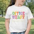 Retro Groovy Office Staff Life Flowers Back To School Graphic Toddler T-Shirt