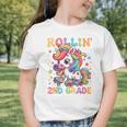 Second Grade Back To School First Day Girls Rollin Unicorn Graphic Toddler T-Shirt