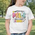 Watch Out Pre-K Here I Come Back To School Pre-K Graphic Toddler T-Shirt Watch Out Pre-K Here I Come Back To School Pre-K Graphic Toddler T-Shirt