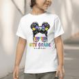 6th Grade Vibes Messy Hair Bun Girl Back To School First Day Graphic Toddler T-Shirt