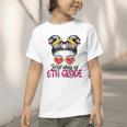 First Day Of 6th Grade Messy Hair Bun Girl Back To School Graphic Toddler T-Shirt