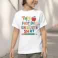 This Is My First Day Of Kindergarten Shirt Back To School Graphic Toddler T-Shirt