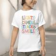Lights Camera Teach Smile Back To School Awesome Learners Graphic Toddler T-Shirt Lights Camera Teach Smile Back To School Awesome Learners Graphic Toddler T-Shirt