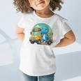 Dinosaur Kids Riding a Bus Back To School Ready To Crush Graphic Toddler T-Shirt