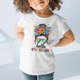 Hello 4th Grade Messy Bun Girls Back To School First Day Graphic Toddler T-Shirt Hello 4th Grade Messy Bun Girls Back To School First Day Graphic Toddler T-Shirt
