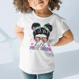 Hello First Grade Shirt Messy Bun Tie Dye Back To School Graphic Toddler T-Shirt Hello First Grade Shirt Messy Bun Tie Dye Back To School Graphic Toddler T-Shirt