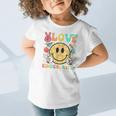 Peace Love Kindergarten Smile Face Back To School Girls Kids Graphic Toddler T-Shirt