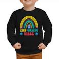 2nd Grade Vibes Back To School Rainbow Second Grade Graphic Toddler Sweatshirt