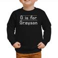 Back To School G Is For Grayson First Day Of School Kids Graphic Toddler Sweatshirt Back To School G Is For Grayson First Day Of School Kids Graphic Toddler Sweatshirt