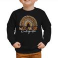 Back To School Wild About Kindergarten Leopard Rainbow Graphic Toddler Sweatshirt