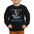 Boys Skeleton Riding a Shark Back To School Graphic Toddler Sweatshirt