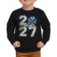 Class Of 2027 Cheer Blue Senior 2027 Back To School Graphic Toddler Sweatshirt