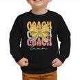 Coach Team Groovy Coquette Bow Cute Back To School Graphic Toddler Sweatshirt Coach Team Groovy Coquette Bow Cute Back To School Graphic Toddler Sweatshirt