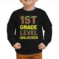First Day Of 1st Grade Level Unlocked Back To School For Boy Graphic Toddler Sweatshirt First Day Of 1st Grade Level Unlocked Back To School For Boy Graphic Toddler Sweatshirt