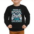 First Day Of Middle School Level Unlocked Back To School Graphic Toddler Sweatshirt First Day Of Middle School Level Unlocked Back To School Graphic Toddler Sweatshirt