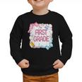 First Grade Back To School Girls Kids Coquette Bows Retro Graphic Toddler Sweatshirt First Grade Back To School Girls Kids Coquette Bows Retro Graphic Toddler Sweatshirt