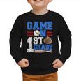 Game On First Grade Boy Baseball Back To School Graphic Toddler Sweatshirt