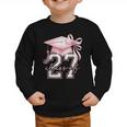 Girls Class Of 2027 Back To School Senior 2027 Coquette Bow Graphic Toddler Sweatshirt Girls Class Of 2027 Back To School Senior 2027 Coquette Bow Graphic Toddler Sweatshirt